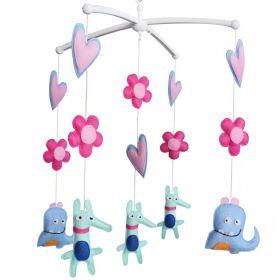 Baby Musical Crib Mobile Pink Flowers Hearts Monsters Halloween Decor Crib Mobile Infant Toy Baby Gift