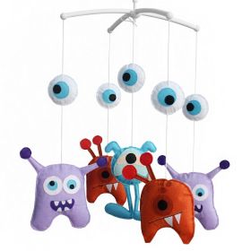 Blue Red Purple Cartoon Monster Baby Musical Crib Toys Sweet Dreams Crib Mobile Halloween Decor