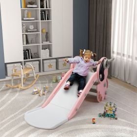 Toddler Slide for Indoor Use, Pink+White