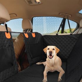 Dog Car Back Seat Cover With Zipper Mesh Window Storage Bags Waterproof 600D Oxford Cloth Car Seat Protector With Slide Flaps For Cars Trucks SUV