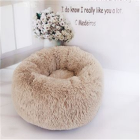 Round Long Hairy Autumn And Winter Nest Pad Cat Mattress (Option: Rubber color-70cm)