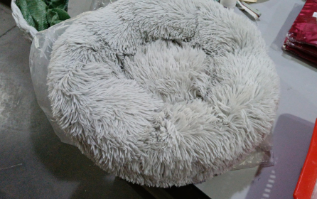 Dog Beds For Small Dogs Round Plush Cat Litter Kennel Pet Nest Mat Puppy Beds (Option: Light Gray-50cm)