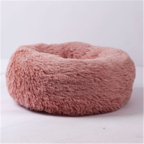 Round Long Hairy Autumn And Winter Nest Pad Cat Mattress (Option: Pink-60cm)