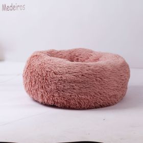 Plush pet nest (Option: Leather Pink-100cm)