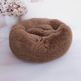 Plush pet nest (Option: Coffee-100cm)