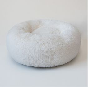 Dog Beds For Small Dogs Round Plush Cat Litter Kennel Pet Nest Mat Puppy Beds (Option: Good White-100cm)