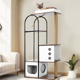 Cat Climbing Frame, Cat Tree, Modern Cat Tower, Multi-storey Cat Apartment (Color: White)