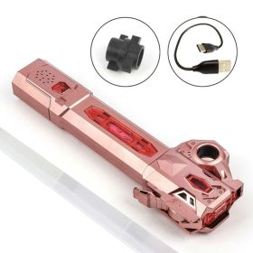 2023 New RGB Laser Sword 2 in 1 Retractable Light Saber Toys For Children Double Light Saber Cosplay Laser Sword (Color: Rose Gold)