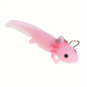 1pc Funny Keychain Antistress Squishy Simulation Fish Stress Squeeze Toy Prank Joke Toys; Gifts For Boys Girls (Color: Pink)