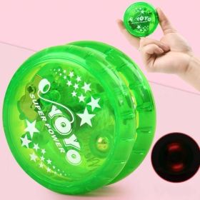 Light Up Yoyo Glitter Toys; Responsive Ball; Bearing Ball For Boys Girls Toys (Color: Green)