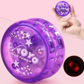 Light Up Yoyo Glitter Toys; Responsive Ball; Bearing Ball For Boys Girls Toys (Color: Purple)