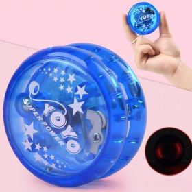 Light Up Yoyo Glitter Toys; Responsive Ball; Bearing Ball For Boys Girls Toys (Color: Blue)