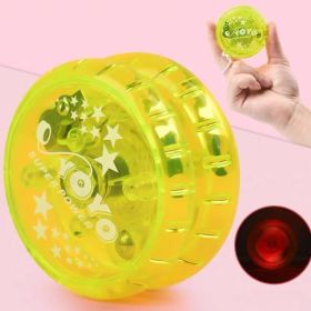 Light Up Yoyo Glitter Toys; Responsive Ball; Bearing Ball For Boys Girls Toys (Color: Yellow)