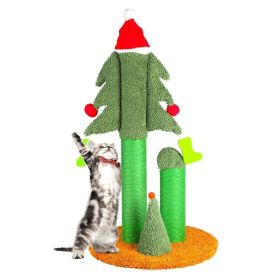 Cat Tree with Natural Sisal Rope Cat Toys for Indoor (Color: Green, Type: Cat Tree)